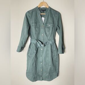 White House Black Market Slate Green Utility Dress
